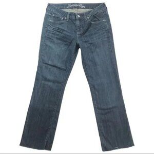 AMERICAN EAGLE TRUE BOOT CUT RAW HEM STRETCH JEANS 8-EUC